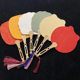 10st tjockna batik diy blank mini kinesisk hand fan xuan papper traditionella hantverk bambu handtag fans