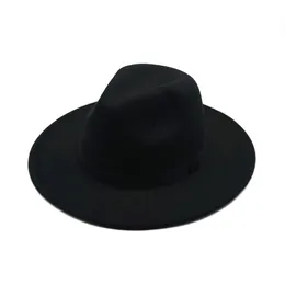 Brand New Wide Brim Felt Cap Ladies Hat Men Jazz Church Godfather Sombrero Retro Justerbara Hip Hop Hats
