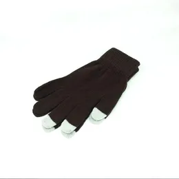 Touch screen gloves smart phone touch screen gloves women's knitted winter wool printing warm men's gloves can be customized logo