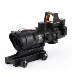 ACOG Style 4X32 svarta kikarsikte Taktisk optik Röd upplyst med RMR Red Dot Sikte Jaktkikare