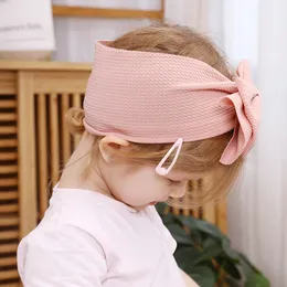 Duża 5-calowa kokardka Tekstura Pałąk Bowknot Głowy Okładki Dzieci Bawełniane Szerokie Turban Dla Girl's Hearge Hearwear