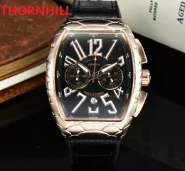 Męskie Zegarek Sportowy Montre De Luxe Multi Funkcjonalne Wristwatches Owalne Kształt Japonia Kwarcowy Ruch Chronograph Czarny Zegar twarzy Orologi Da Uomo di Lusso