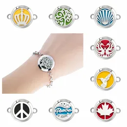 Charm Armband Heart Tree Shell Basketball Essential Oil Diffuser Locket Armband 25mm For Women Aroma 10pads