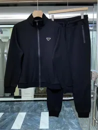 New spring and antumn top quality men cotton designer tracksuit slongsleeve casual sportsuit asian size m-3xl black color