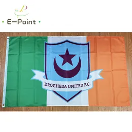 Drogheda United FC auf Irland-Flagge, 3 x 5 Fuß (90 cm x 150 cm), Polyester-Banner, Dekoration, fliegende Hausgarten-Flaggen, festliche Geschenke