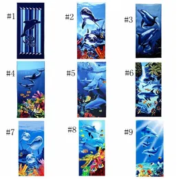 Beach Towel Dolphin Printed Bath Towels Quick Dry Microfiber Towel Adult Swimwear Beach Cover Bathroom Bathrobe 21 Designs sea shipping DAP422