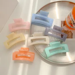 Plasthår Claw Bananklipp Fransk Design Barrettes Candy Color Large Claw Clip Mode Tillbehör för Kvinnor Flickor