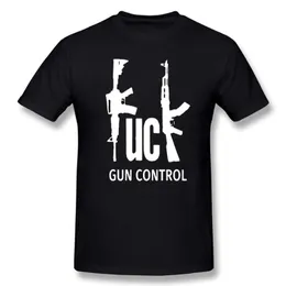 Men's T-Shirts GUN CONTROL Birthday Funny Unisex Graphic Vintage Cool Cotton Short Sleeve T Shirts O-Neck Harajuku T-shirt