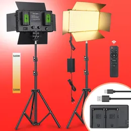 LED-bildstudiolampa med batteri för YouBute Live Video Lighting 40W Bärbar videoinspelning Fotograferingspanel Lampa Dimmerbar