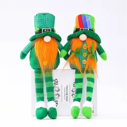 St Patricks Day Dekoracje Party Plush Elf Szwedzki Tomte Dwarf Figurki Tabela Gnomes Decor Irish Festival Gifts