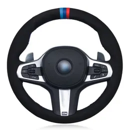 DIY Soft Black Suede Car Steering Wheel Cover For BMW M Sport G30 G31 G32 G20 G21 G14 G15 G16 X3 G01 X4 G02 X5 G05