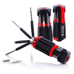 Multi-Screwdriver Torch 8 in 1 Screwdrivers with 6 LED Powerful Torch Tools Light up Flashlight Screw Driver Home Repair Tool DH9499