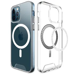 Space Transparent Clear Acrylic Magnetic Shockproof Phone Cases for iPhone 13 12 Mini Pro Max With Retail Package Compatible Magsafe Charger