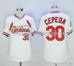Bordado Orlando Cepeda camisa famosa de beisebol americano costurada masculina feminina camisa de beisebol juvenil tamanho XS-6XL