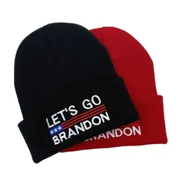 Let's Go Brandon Knitted Hats Simple Beanie Cap Embroidered Woolen Hat Men and Women Outdoor Warm Hat