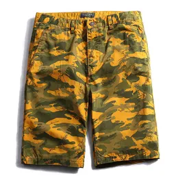 Camoflage Camo Cargo Spodenki Mężczyźni Mężczyzna Casual Shorts Mężczyzna Luźne Szorty robocze Człowiek Krótkie spodnie Estampado Masculino 210527