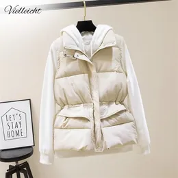 Vielleicht Autumn Vest Chalecos Para Mujer Winter Vest Women Short Vest Korean Stand Collar Down Cotton Waistcoat Female 211009