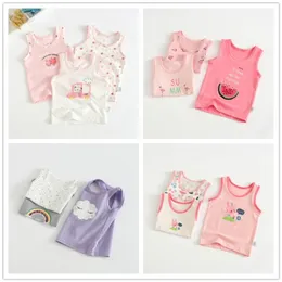 Vidmid Bebê Meninas Tanques Tops Meninas Cotton Camisoles Coletes Meninas Nova Cor Doces Crianças Underwear Tanques Camisoles Roupas 210306