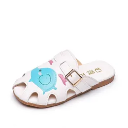 Children Shoes Girls Slippers Summer Cartoon Animal Flat Heels Outdoor Sandals Slippers For Kids Big Girl Slides Shoes Footwear 210713