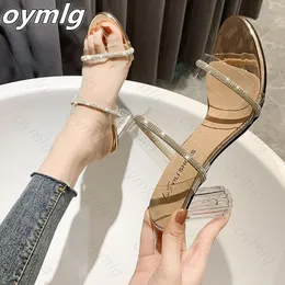 Hausschuhe 2021 Transparente High Heels Frauen Sommer Schuhe Einfache PVC Klar Sandalen Zapatillas Mujer Casa Sapato Feminino