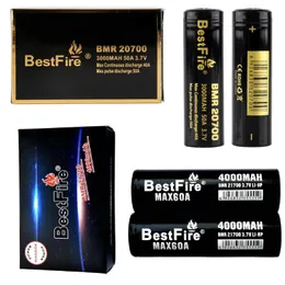 オリジナルのBestFire BMR IMR 21700 4000MAH 60A 20700 3000MAH 50Aバッテリー充電式リチウムバッテリー用VAPE MODSボックス100％本物