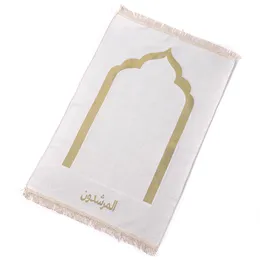 Islamic Muslim Bön Mat Salat Islam Musallah Bön Rug Tapis Matta Tapete Banheiro Islamic Bön Matta Med Tassel Decor 210301