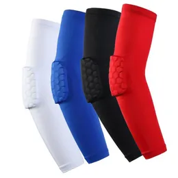 Łokieć podkładki do kolan ochronny sporty koszykówka Honeycomb Anti-Collision Anti-Elbow Długie ramię Strażnik Ultra-Stretch Szybkoschnący Poliester