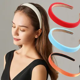 2cm Solid Soft Headband Kvinnor Hårband för Lady Turban Fashion Simple Hair Hoop Girls Bezel Hair Tillbehör Huvudbonader