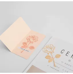 Bookmark 1PC Luxury Rose Gold Metal Flower & Greeting Cards Fashion Clips For Books Paper Creative Products Office Supplies