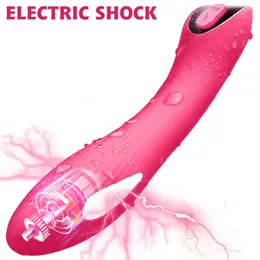 Massage elektrisk chock dildo vibratorsexaffär kvinnlig masturbator nippel clit massager g-spot vagina stimulator sexleksaker för par