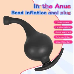 Articoli per massaggi Plug anale gonfiabile in silicone 21 cm Giocattoli del sesso per il culo per le donne Apparecchio di espansione per la stimolazione della vagina