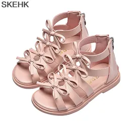 SKHEK Kids Sandal Girls Summer Shoes Children Baby For Girl Kids Tassel Beading Princess Shoes 4 5 6 7 8 9 10 11 12 13 14 Years 210226