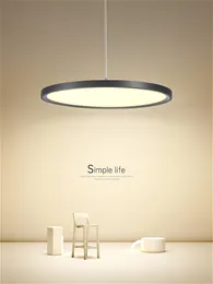 Pendant Lamps Modern Restaurant LED Chandelier Lighting Nordic Minimalist White/black Round Hanging Lamp Dining Table