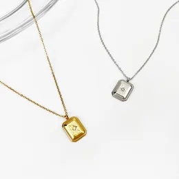 Kolye Kolye Lovoacc Minimalist Kare Geometrik Yıldız Kolye Kadınlar Lady Gold Gümüş Renk Zinciri Parlak Rhinestone 2021