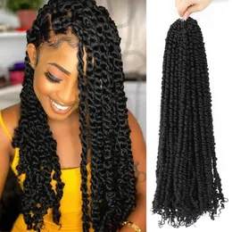 Passion Twist Hair 24 Inch Water Wave virkning H￥r Senegalesiska v￤ndningar L￥ng Bohemiska Twisted Crochets Syntetiska fl￤tning H￥rf￶rl￤ngningar LS01