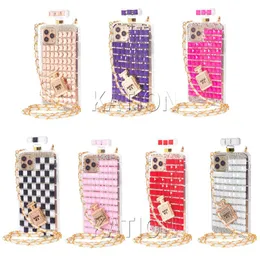 Luksusowy Bling Diamond Telefon Przypadki do iPhone 12 Pro Max 13 Mini 11 XR XS X SE 7 8 plus 6s 6 Designer Rhinestone Telefon Pasek Pokrywa