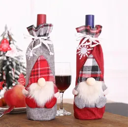 Jul Gnome Wine Bottle Cover Bag Holiday Santa Claus Champagne Bottles Cover Red Merry Table Decorations For Home DD677