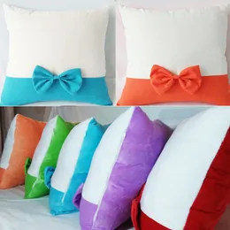 Bowknot Pillow Case Personalized Sublimation DIY Sofa Cushion Cover Hotel Bedroom Decoration 40*40cm