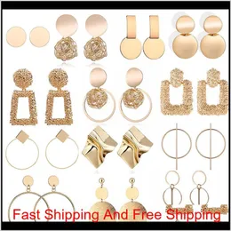 Trendy Fashion Elegant Metal Hoop Earring Woman 2019 New Vintage Gold Color Cheap Korean Statement Drop Earrings Accessories Brincos R Liqtw