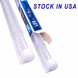 Led Tubes V-Shaped 4ft 5ft 6ft 8ft Cooler Door Leds Licht Tubeing T8 Double Sides SMD2835 Led Fluorescent Lamps AC 85-265V