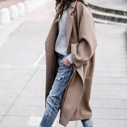 Kvinnorsullblandningar Z-Zoux Kvinnor Woolen Coat Plus Size Long Coats Vintage Casual Woment Winter Overcoat 2021 1