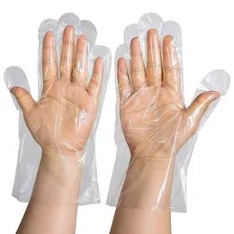 Одноразовые перчатки 100 кусочков пластикового прозрачного перчатки в перчатках.