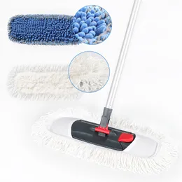 CleanHome Microfiber MOP com punho de aço inoxidável ajustável Chenille e Poliéster almofada para limpeza de cozinha de quarto em casa 210317