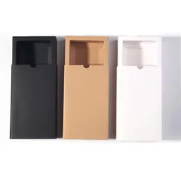 黒いクラフトペーパーギフトボックス白い包装段ボール箱ウェディングベビーシャワーパッキングクッキー繊細な引き出し箱