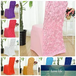 13 Colours Wedding Chair Cover Spandex Rose Embroider Chair Cover Universal Hotel Banquet Party Decoration