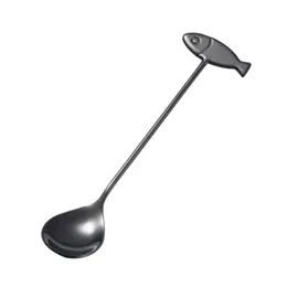 Sorvete Colher 304 Café de Aço Inoxidável Café Scoop Scoop Gato Bonito Decoração Longa Punho Scoops Water Gota de Água Criativo Novo