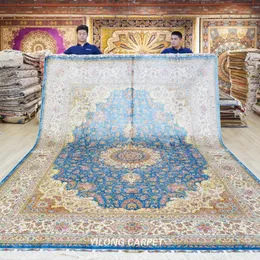 Ковры 9'X12 'Классический ковер большой синий медальон Vantage Handmade Silk Carpet (zqg620a)