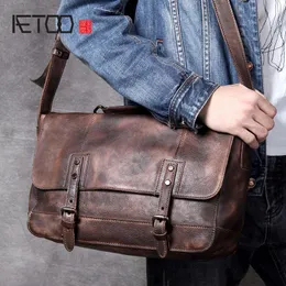 HBP AETOO Retro Make Old Head Cowhide Single Shoulder Bag Casual Man Crossbody Bag