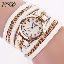 Wristwatches Luxury Gold Chain Handmade Braided Leather Wrist Watch Casual Women Dress Watches Gift Clock CCQ Brand Relogio Feminino
