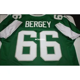 001 Bill Bergey # 66 Sewn Stitched Retro Jersey Full broderi Jersey Size S-4XL eller Anpassad något namn eller nummer Jersey